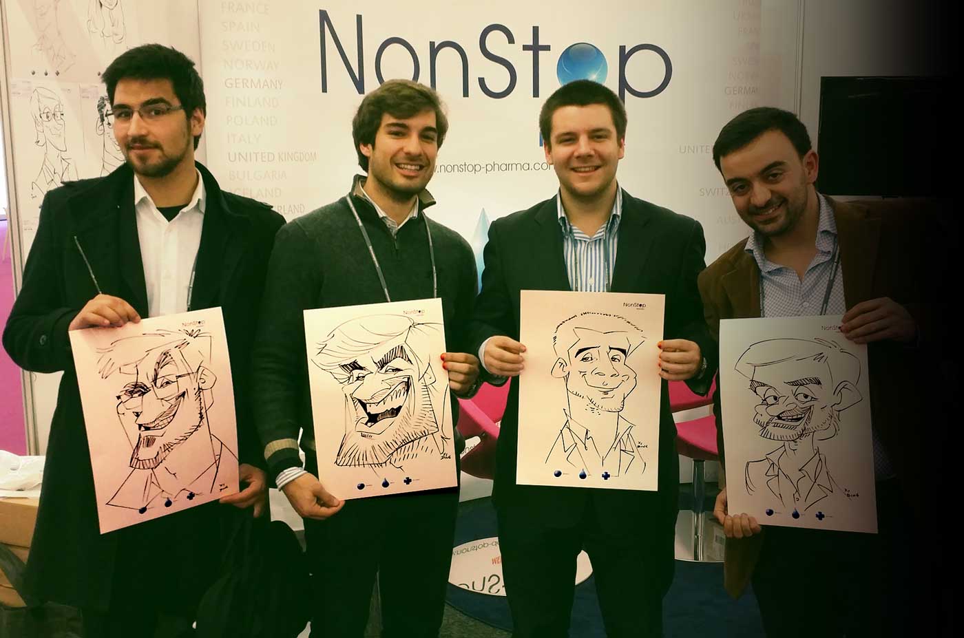 Schnellzeichner als Messekünstler, Karikaturen von Messenbesucher, dauerhafte Erinnerung