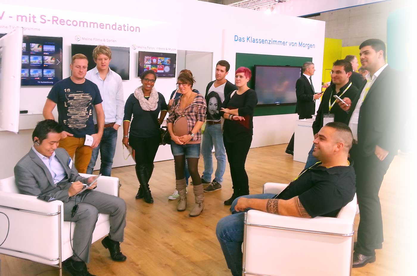 Schnellzeichner Xi auf Messe, bei Samsung, Digital Karikaturen