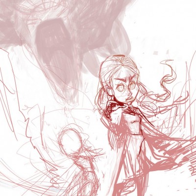 Karikatur Daenerys (Khaleesi) und Elsa (Eiskönigin) - Schritt 03