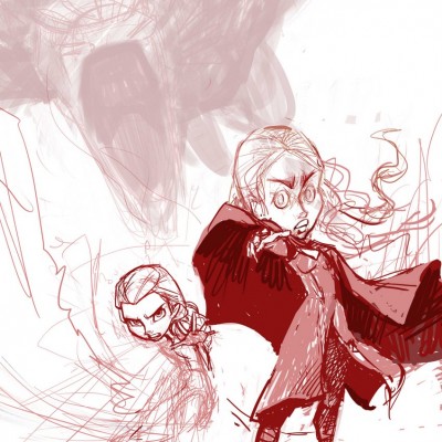 Karikatur Daenerys (Khaleesi) und Elsa (Eiskönigin) - Schritt 05