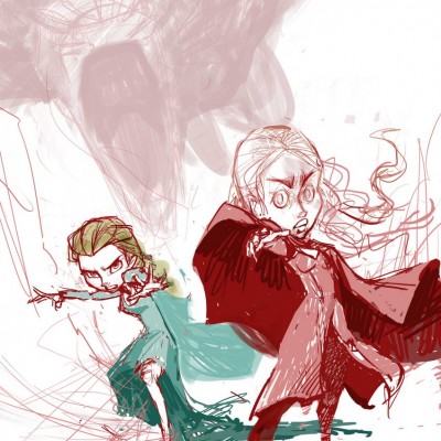 Karikatur Daenerys (Khaleesi) und Elsa (Eiskönigin) - Schritt 07