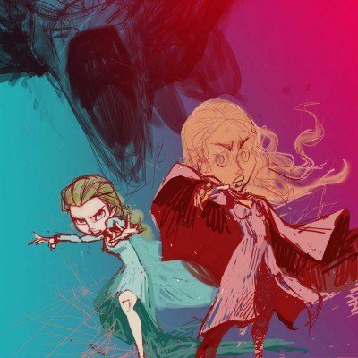 Karikatur Daenerys (Khaleesi) und Elsa (Eiskönigin) - Schritt 08