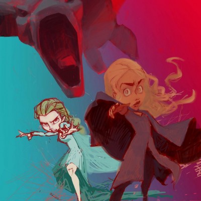 Karikatur Daenerys (Khaleesi) und Elsa (Eiskönigin) - Schritt 11