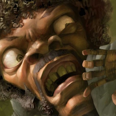 Karikatur von Samuel L Jackson im Film "Pulp Fiction"